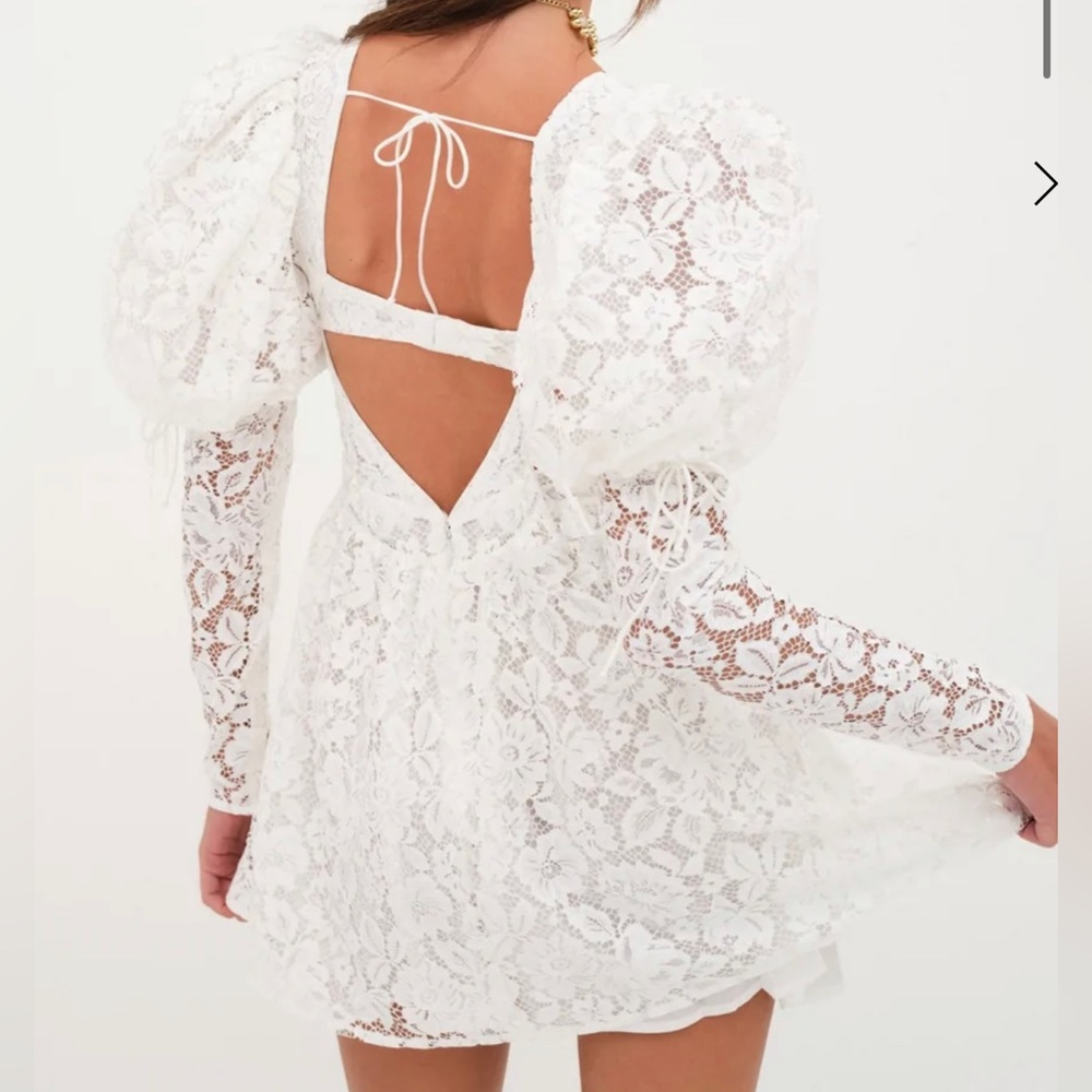 NEW for love and lemons Frances Puff Sleeve Mini Dress - Picture 3 of 7